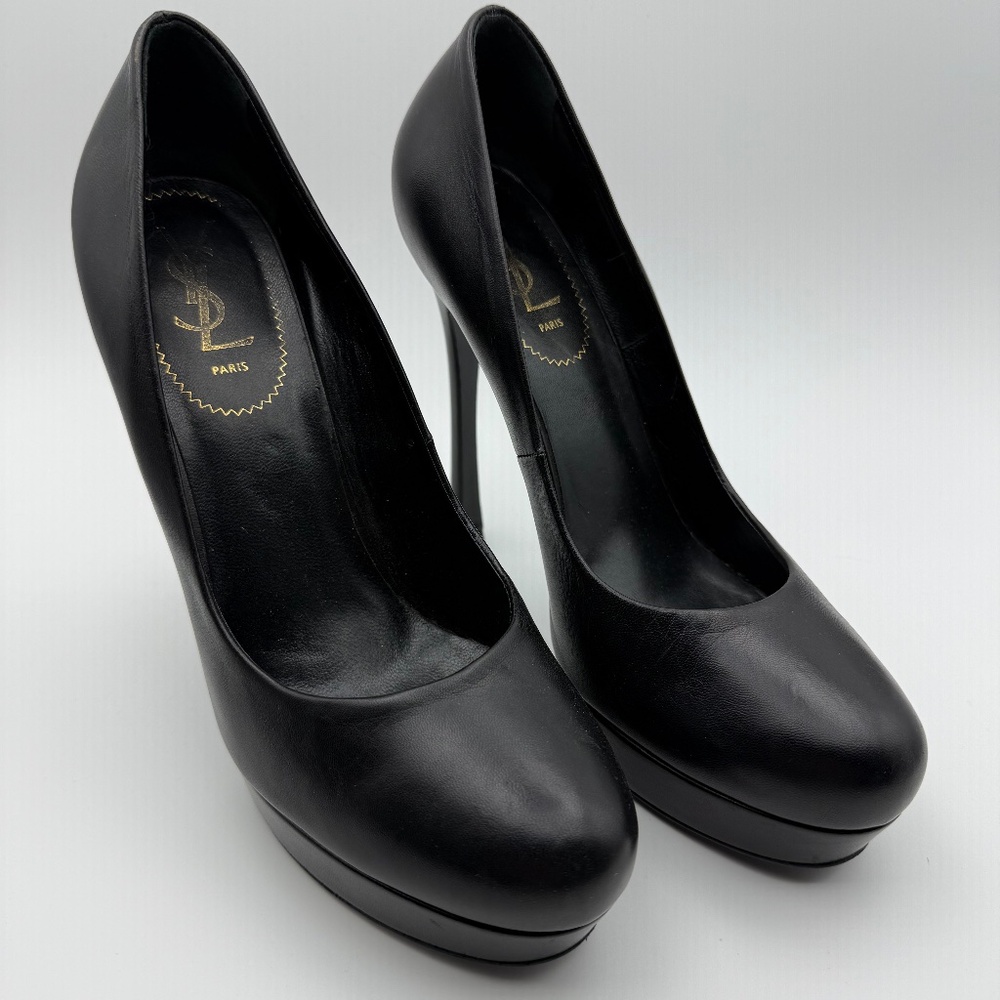 YSL PLATFORM ROUND TOE PUMPS SIZE 40.5